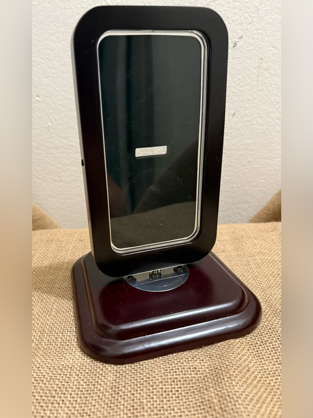 Mahogany 2 Coin Rotating  Display Case With  Wood Base